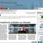 Informace na webu školy – Gymnázium Teplice – www.gymtce.cz, Menntaskólinn í Kópavogi - www.mk.is – ukázky webu